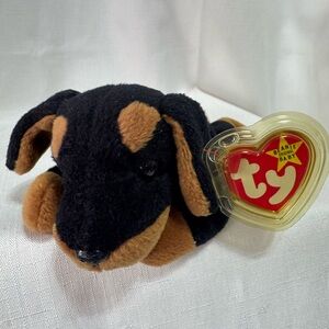 TY Beanie Baby Black and Brown Plush Dog
